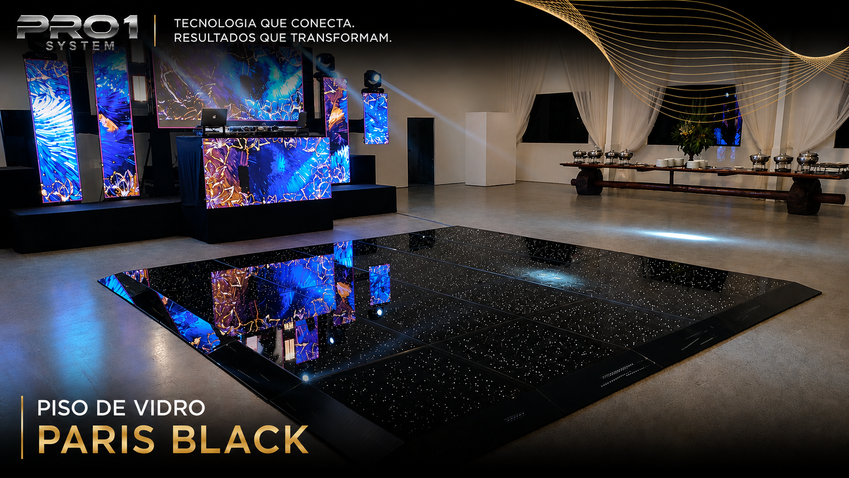 Piso de Vidro Paris Black