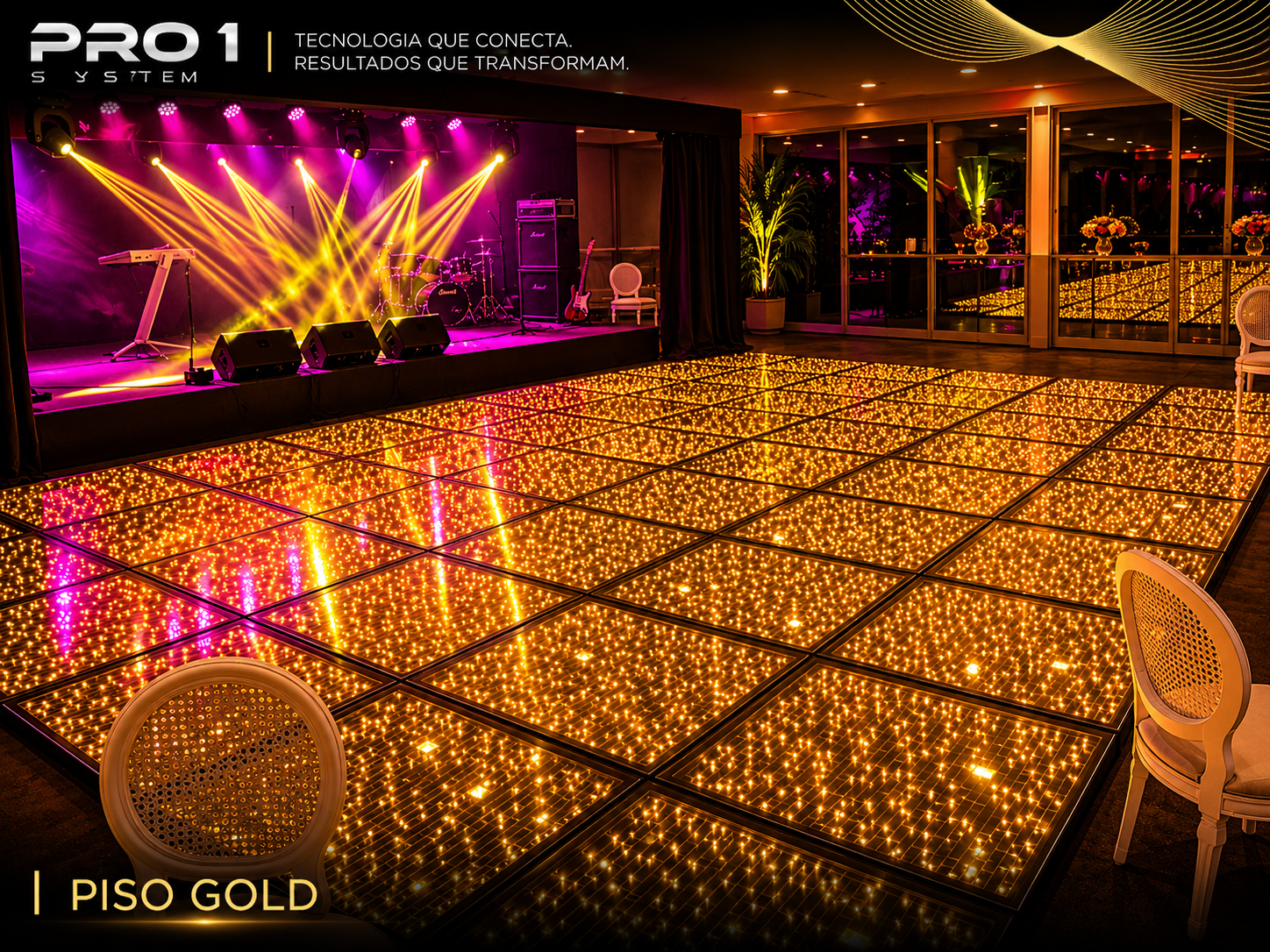 Piso de Vidro Paris Gold